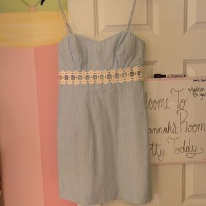 lily pultzier blue and white striped dress size 2